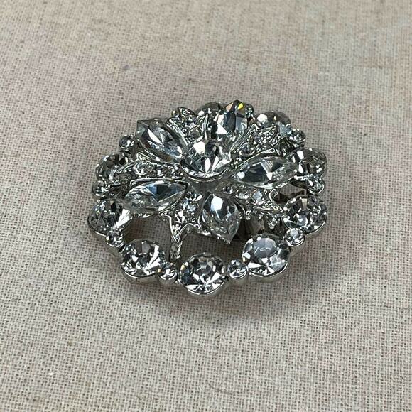 Crystal Rhinestone Round Clip Decorative Removable - Picture 7 of 8